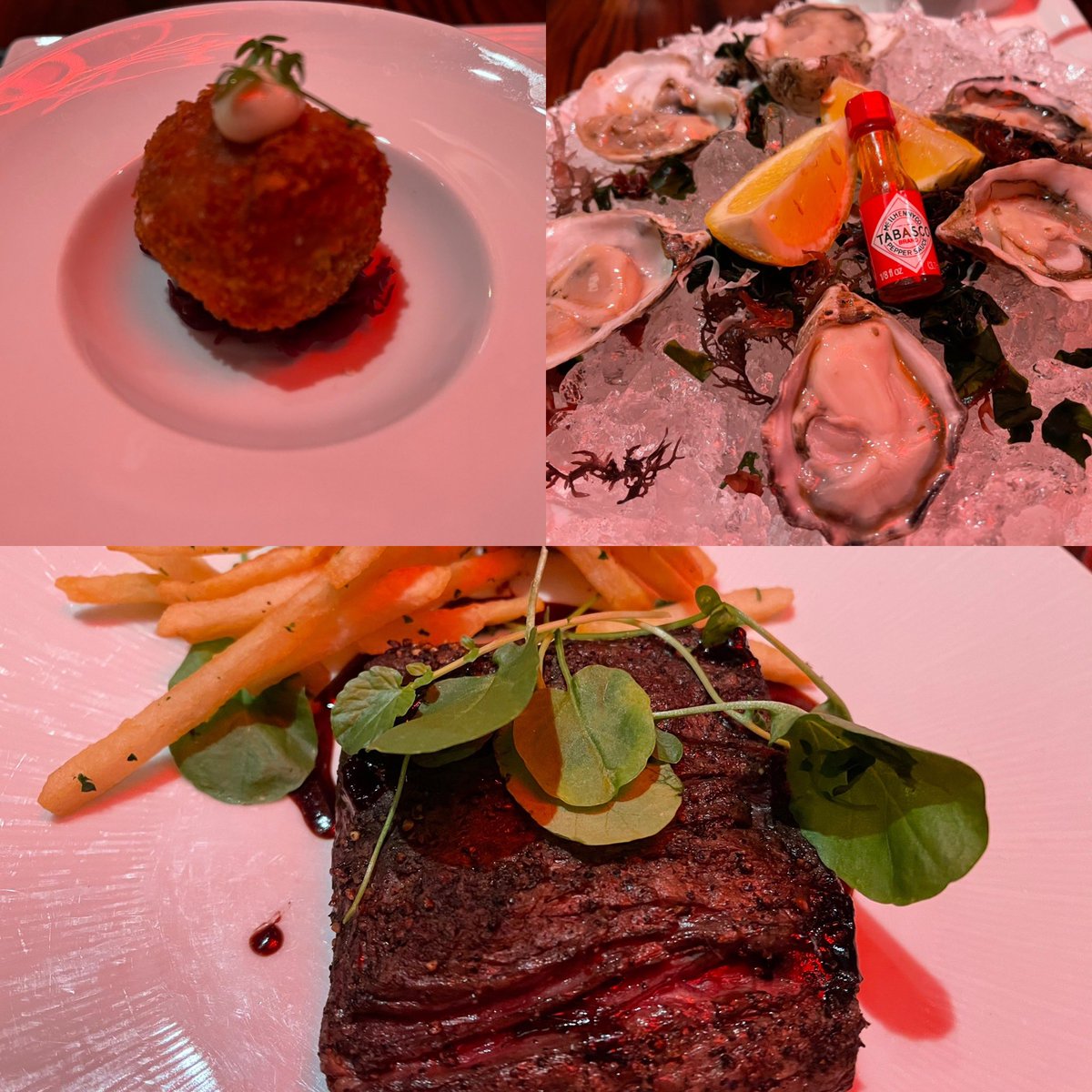 Wonderful dining experience at Gordon Ramsay Steak—Scottish egg, oysters, Wagyu rib cap with truffle fries. https://t.co/XorfWU0Oyd