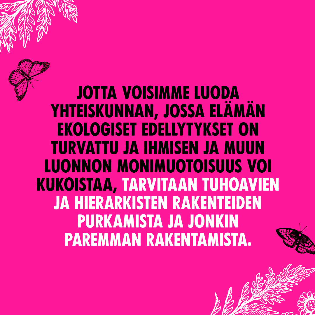 queerkapina's tweet photo. ”Tärkein ihmisen kyvyistä on kuvittelukyky.” – Yuval Noah Harari

”Jotta ihmisellä olisi vastuullinen suhde maailmaan, heidän pitä kuvitella paikkansa siellä. Elää ja kuulua johonkin paikkaan, elää siitä tuhoamatta sitä; se meidän on kuviteltava.” – Wendell Berry https://t.co/xxo622kywr