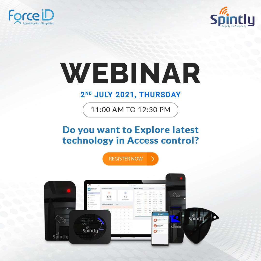 Spintly2's tweet image. Do you want to Explore the latest technology in Access Control?
Register now for Webinar: forms.gle/PEYTTQKejb1PR2…
On 2nd July 2021, Thursday @ 11:00 am to 12:30 pm
Contact us @ +91 8884 666 672 to know more details.
#Spintly #ForceID #AccessControlSolution #contactlessaccess