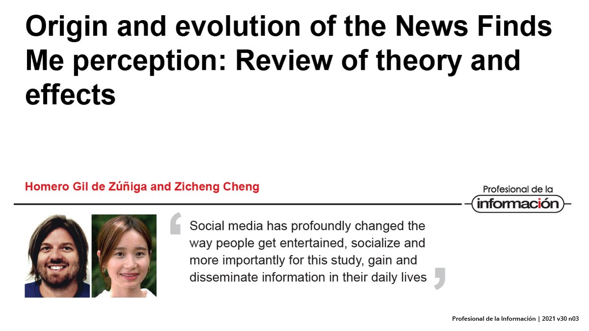 SCImagoEPI's tweet photo. Origin and evolution of the News Finds Me perception: Review of theory and effects. Article by @_HGZ_ and Zicheng Cheng
▶️ https://t.co/sHC9ixDcNJ
#NewsUse #PoliticalKnowledge #SocialMedia #Democracy #Citizens #Audiences https://t.co/HMUkYiqzph