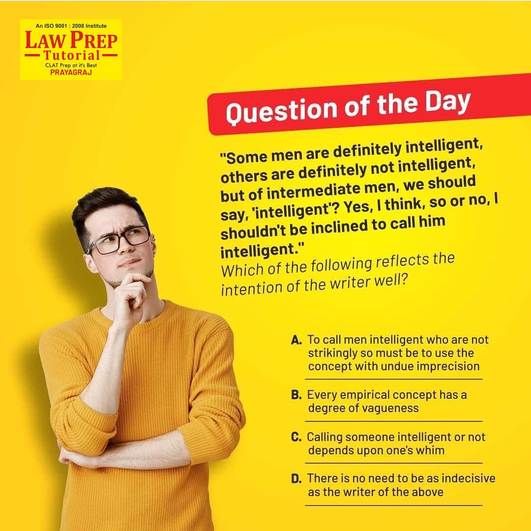 panacealearn's tweet image. #test_yourself

Question of the day!!

Share the answer in the comments below!!
.
.
.
#lawpreptutorialprayagraj #clat2021 #clat2022 #strategy #questionoftheday #tipsforcrackingclat #clat2021preparation #clat2022preparation #clat2023preparation