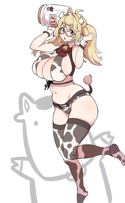 牛娘の絵です
塗りを模索しています… 