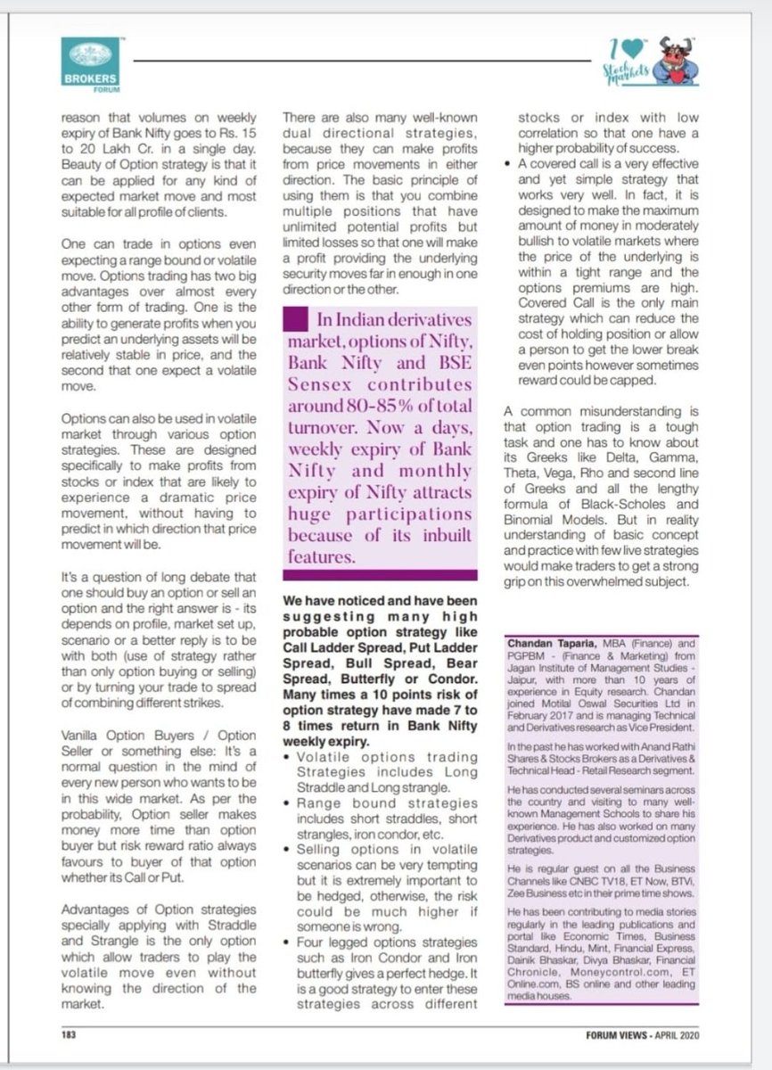 A Good but an old published article on #OptionsTrading activities in Indian Market. Sharing for your reading to understand what is it all about. Hope you would like it. <a href="/MotilalOswalLtd/">Motilal Oswal Financial Services Ltd</a> <a href="/BSEIndia/">BSE India</a> <a href="/NSEIndia/">NSE India</a> #Nifty #banknifty #TradingView