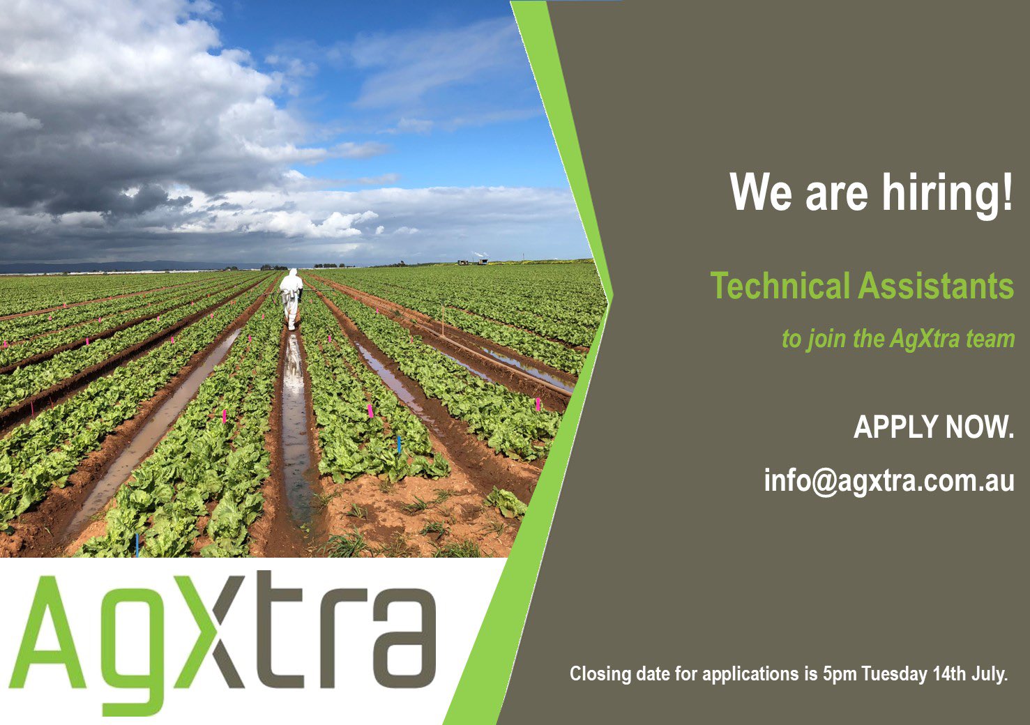 Agxtra We Are Hiring With Both Significant Business Growth And Staff Movement Opportunities In Our Broadacre And Horticultural Research Teams Have Been Created Details T Co Z4aotnx2ku Or Contact Us At Info Agxtra Com Au