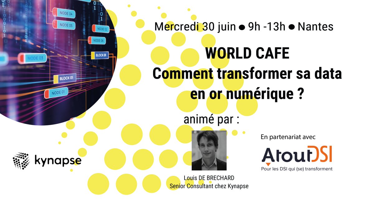 🚀 Nous serons présents demain avec OPEN au premier #WorldCafé d'<a href="/AtoutDsi/">AtoutDSI</a> avec 30 #DSI pour discuter de "Comment transformer sa #data en or #numérique ?" avec notre expert Louis

📅 Rendez-vous demain le mercredi 30 juin de 9h à 11h 

👉 eqy.link/8EaJzvCr9
