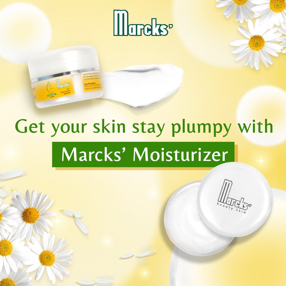 Marcks_IND's tweet photo. Keistimewaan Marcks’ Moisturizer sebagai pelembap favoritmu jadikan wajahmu lembap &amp; kenyal secara alami! 

Yuk, rutin gunakan Marcks’ Moisturizer di pagi dan malam harimu, Beauties. Siap-siap untuk say goodbye pada kulit kamu yang terasa kering dan kusam

#FindYourRealBeauty https://t.co/mZxGo18n3d