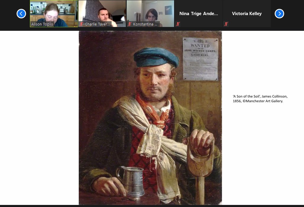 Next up: Alison Toplis <a href="/everyday_dress/">Dr Alison Toplis</a> is talking about navvies' attributes &amp; garments, as well as male working-class clothing practices! #movinglabour