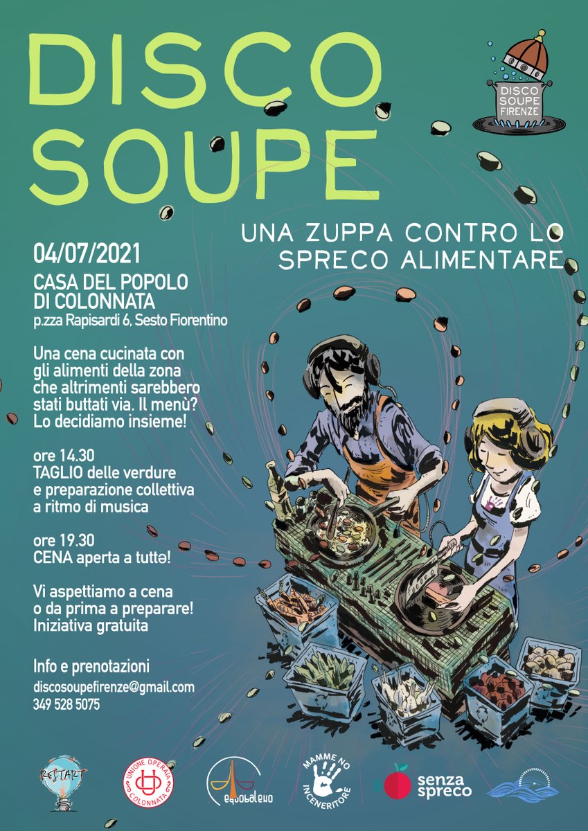 MelediNewton's tweet photo. Torna dal vivo la #DiscoSoupe del nostro #progetto @senzaspreco! 🎉
Domenica 4 #luglio alla #CasadelPopolo di #Colonnata durante il #REstartFestival ci troveremo per una #cena contro lo #SprecoAlimentare! 🍎
Per prenotarvi o partecipare scrivete a discosoupefirenze@gmail.com 💌 https://t.co/eLOKgOKLXZ