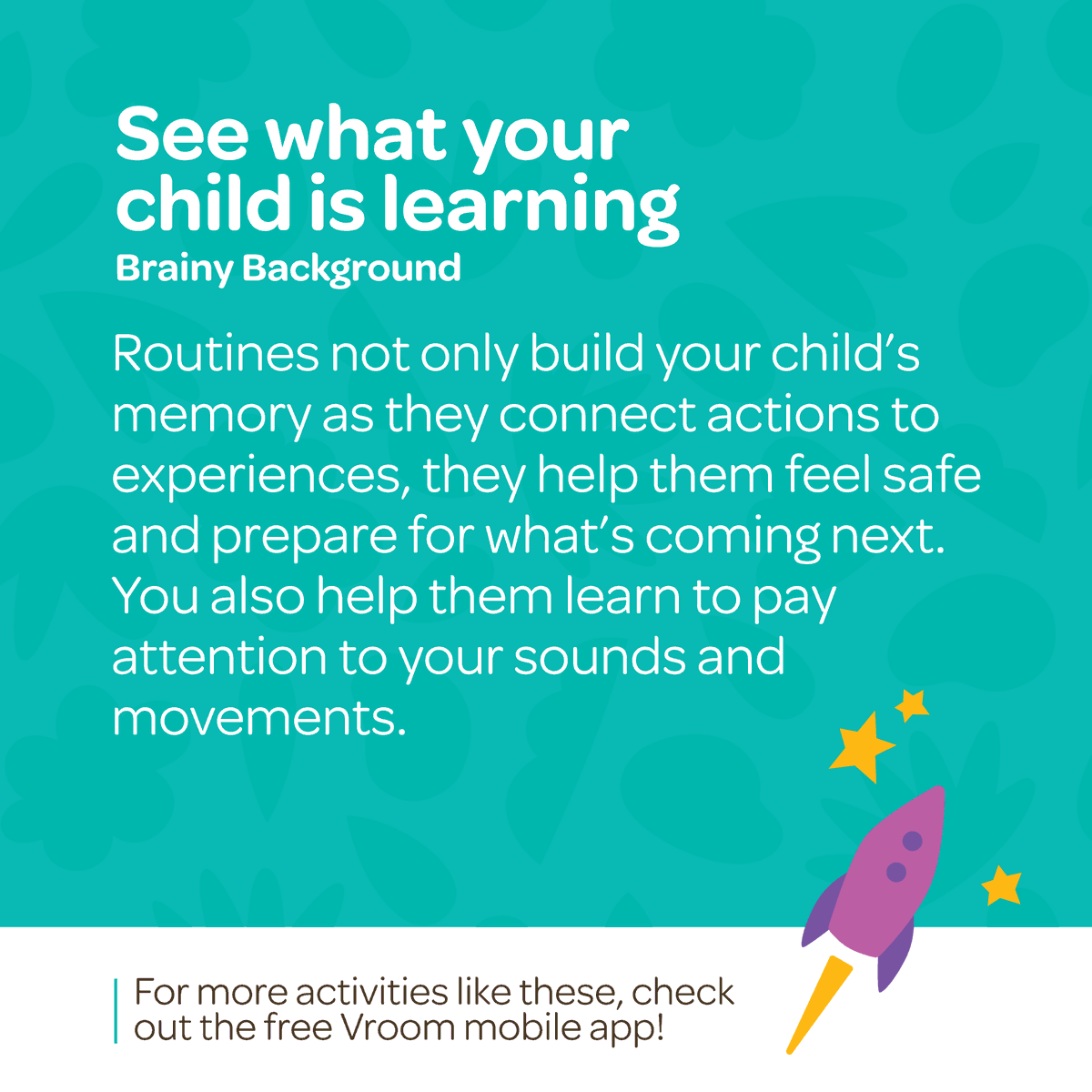 joinvroom's tweet photo. Parents of babies, this one's for you! Turn diaper changes into #BrainBuilding moments by creating a special Diaper Change Routine (fave song, ending w a kiss, etc.). Repeat this when you can & be sure to respond to your LO when they react.
Check out the #BrainyBackground ⬇️! https://t.co/VVoL3ZxYtT