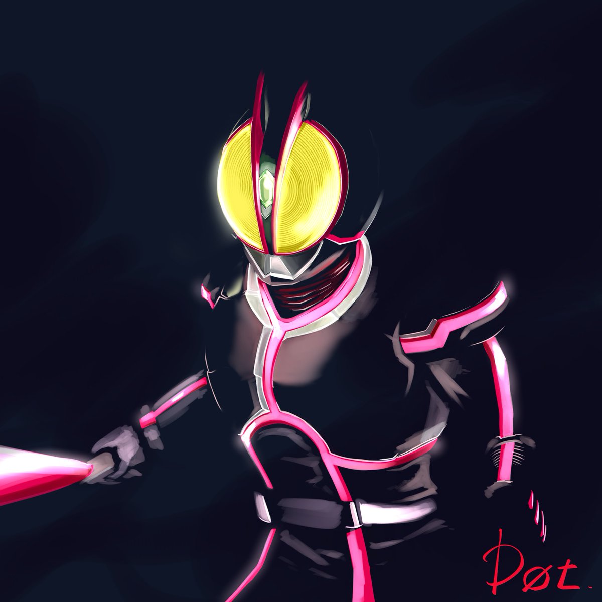 Dotbit お仕事募集中 久々に線画なしで描いたけどバランスとるのむっずい 仮面ライダー555 特撮イラスト