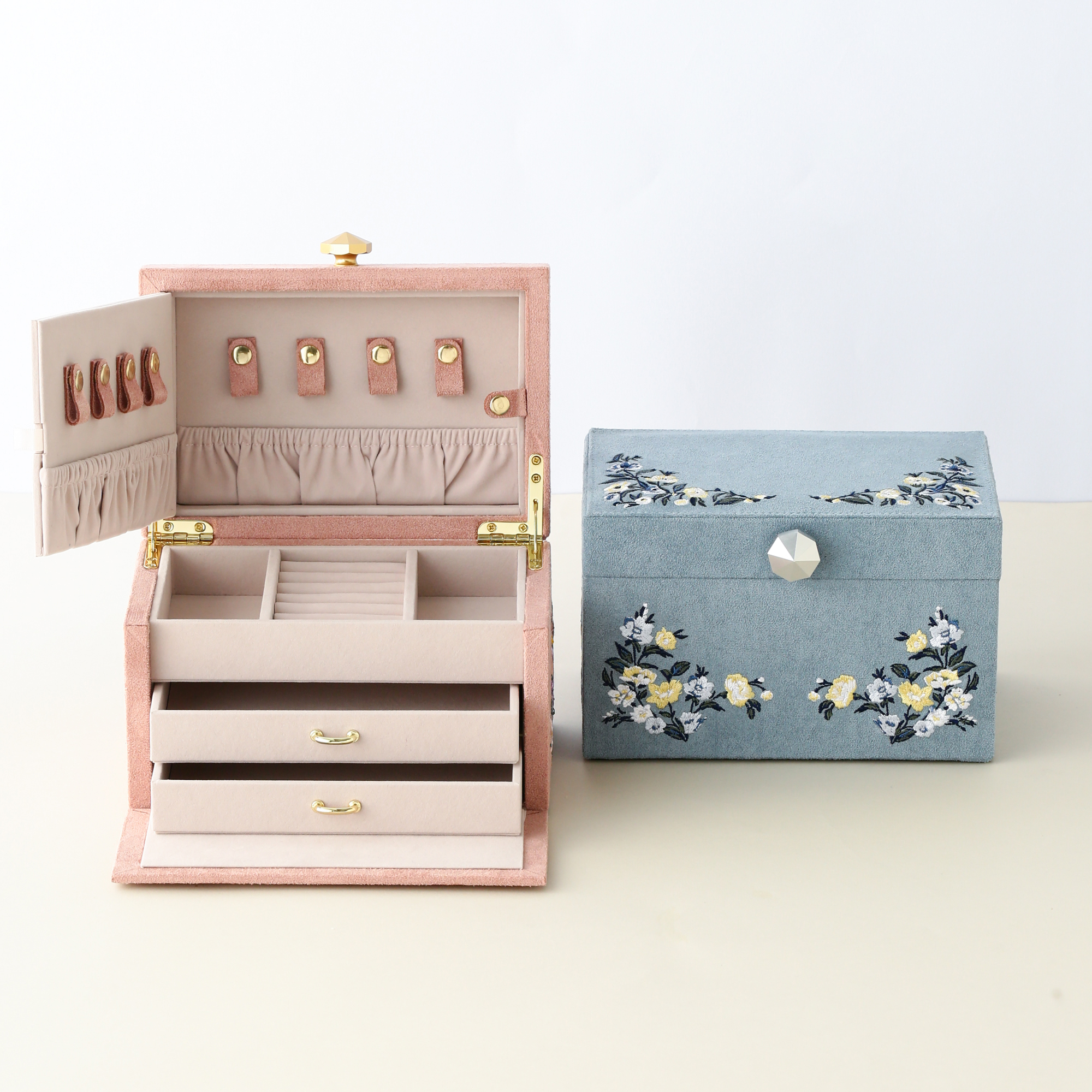 ーボックス ○フランフラン ジュエリーボックス エンブロイダリー L