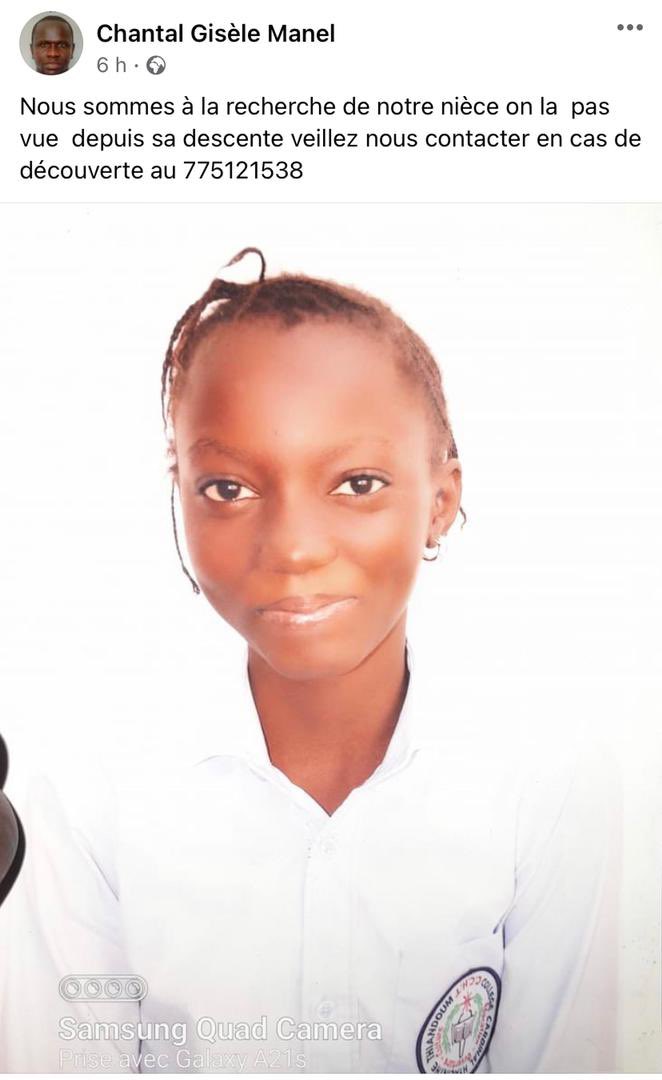 Odetofashion's tweet image. Je n’aurais jamais pensé à faire ça de ma vie mais voilà, ma nièce a disparu. Elle s’appelle Élise et habite au. HLM grand yoff. Si vous la Voyez merci de contacter le 77 512 15 38 . Merci de retweet pour plus de visibilité 🙏🏾 #disparu