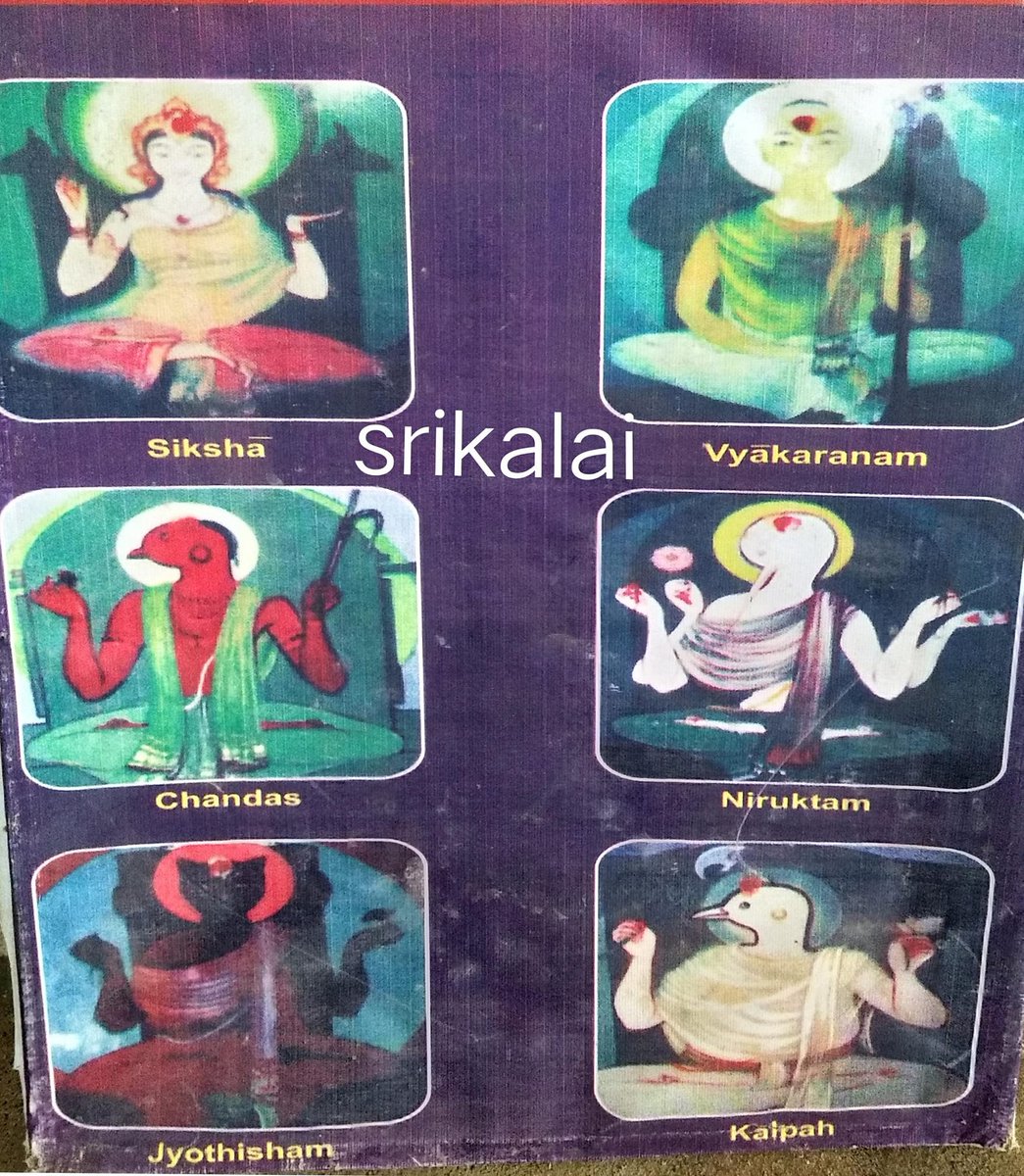 Vadicwarrior's tweet photo. #Gods_Of_Vedangas
Veda as a Purusha having Six Limbs as Six Vedangas
1.#Siksha - Phonetics / Pronunciation
2.#Vyakarana - Grammar
3.#Chandas - Meter
4.#Nirukta - Etymology
5.#Jyotisha - Astronomy
6.#Kalpha - Ritual https://t.co/BFSmNvYwRT