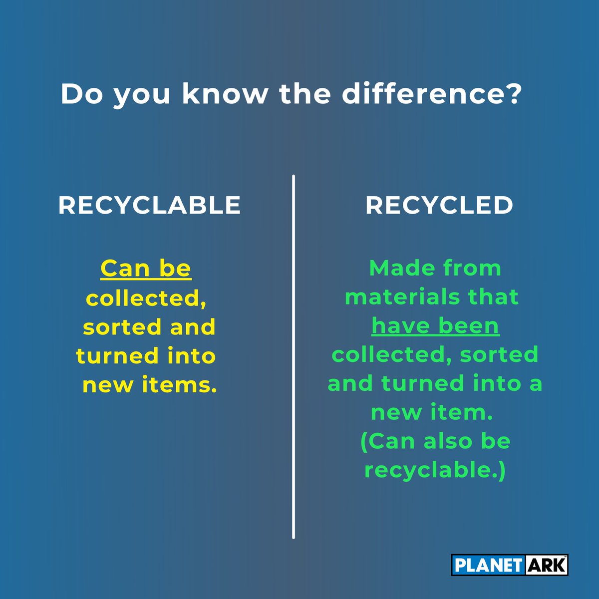 Over the next few years, the #AustralasianRecyclingLabel (ARL) Program will introduce a new Recycled Content Label which will help you identify which products are made from previously recycled material. Learn more about the ARL Program here: bit.ly/3nfv7Yt
#recycle