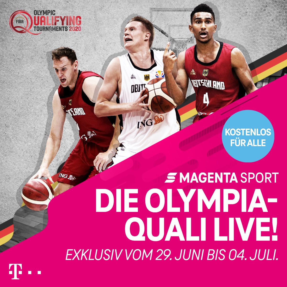 ❗️Die Olympia-Qualifikation in Split - LIVE und KOSTENLOS bei MAGENTA SPORT ▶️ Deutschland 🇩🇪 🆚 Mexiko 🇲🇽 ⏰ Heute, ab 16:20 Uhr bei magentasport.de 📌 Alle Spiele der Deutschen Basketball Nationalmannschaft gibt es LIVE: magentasport.de/aktion/dbb-live