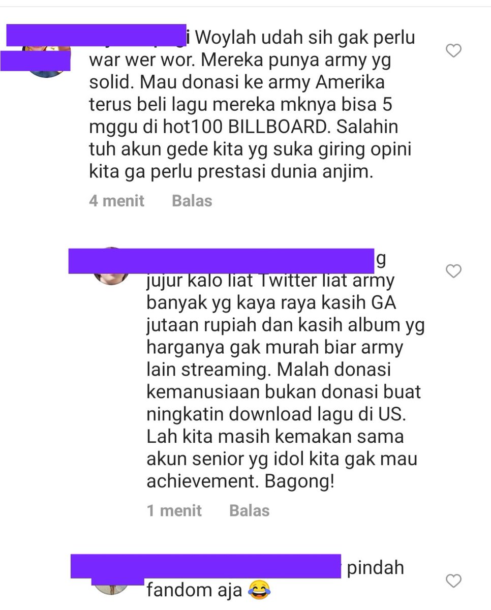 Percayalah..
Semua musisi di dunia ini pengen banget punya fandom yg loyal dan tulus kayak BTS ARMY 💜💜