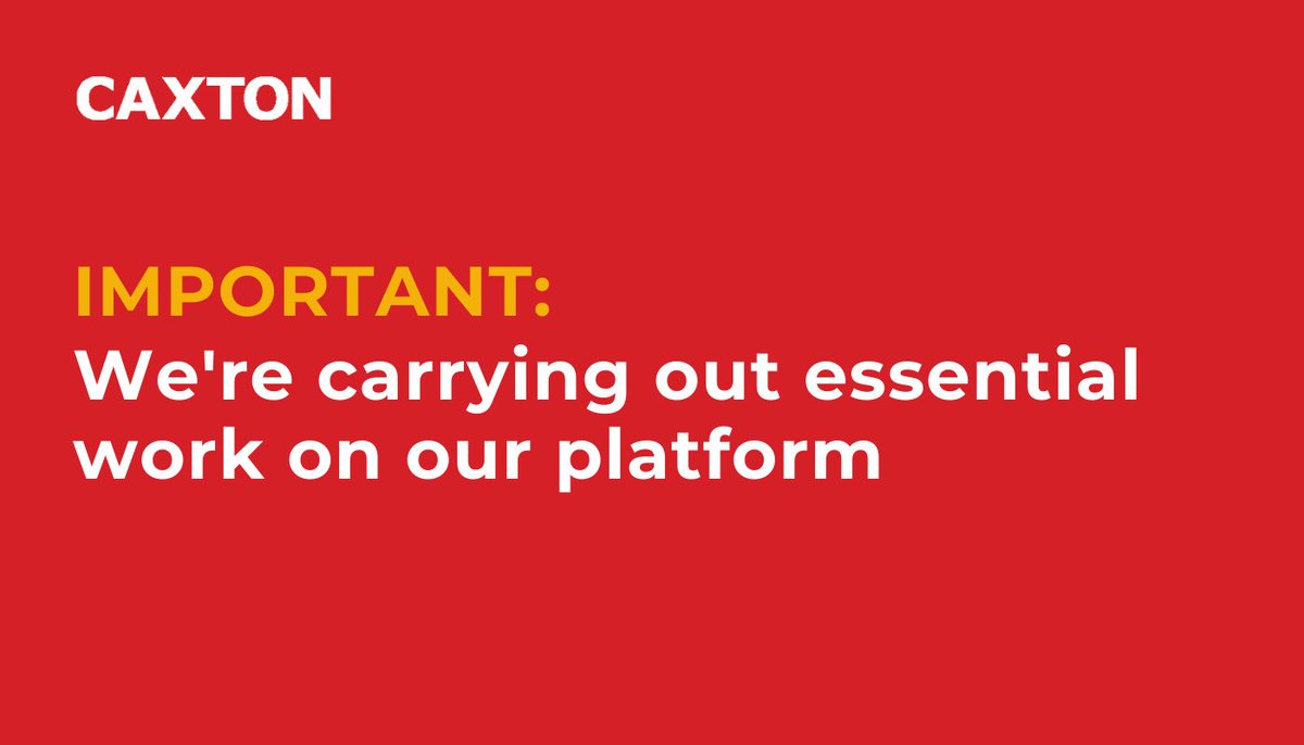 ⚠️IMPORTANT | From 22:00hrs on 28 June to 09:00hrs on 29 June, you'll be unable to log into your Caxton account to access card/international payment services. This will not affect international payments in transit. Apologies for the inconvenience and thank you for your patience.