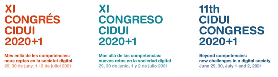 CIDUI_congress's tweet photo. 📢 Us donem la benvinguda a tots i totes al #CIDUI2021 “Més enllà de les competències: nous reptes en la societat digital”. Comencem a les 10h amb sessions orals i monogràfiques! Segueix @CIDUI_congress i participa en la conversa a través del hashtag 👉 #CIDUI2021 https://t.co/YAluGTszow