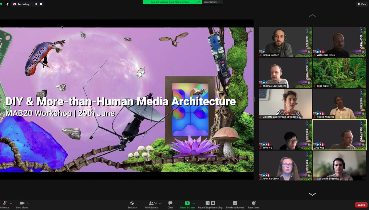 #MAB29 #Workshop: “DIY &amp; More-than-Human Media Architecture”, 8 Hours done with the Australian team! Another 7 hours happening w/ the Belgium team right now! With <a href="/KavitazG/">Kavita Gonsalves</a> @Waldemar_Jen <a href="/GlendaACaldwell/">glenda caldwell</a> <a href="/sunday9pm/">Marcus Foth 🌈</a> Greg Nijs, Thomas Laureyssens, Jorgos Coenen, Andrew Vande Moere