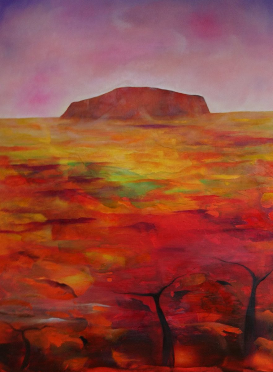 Dreamtime. Oil painting on wooden panel.#Uluru #Ayersrock #Iconicplaces #spiritualawakening #World
