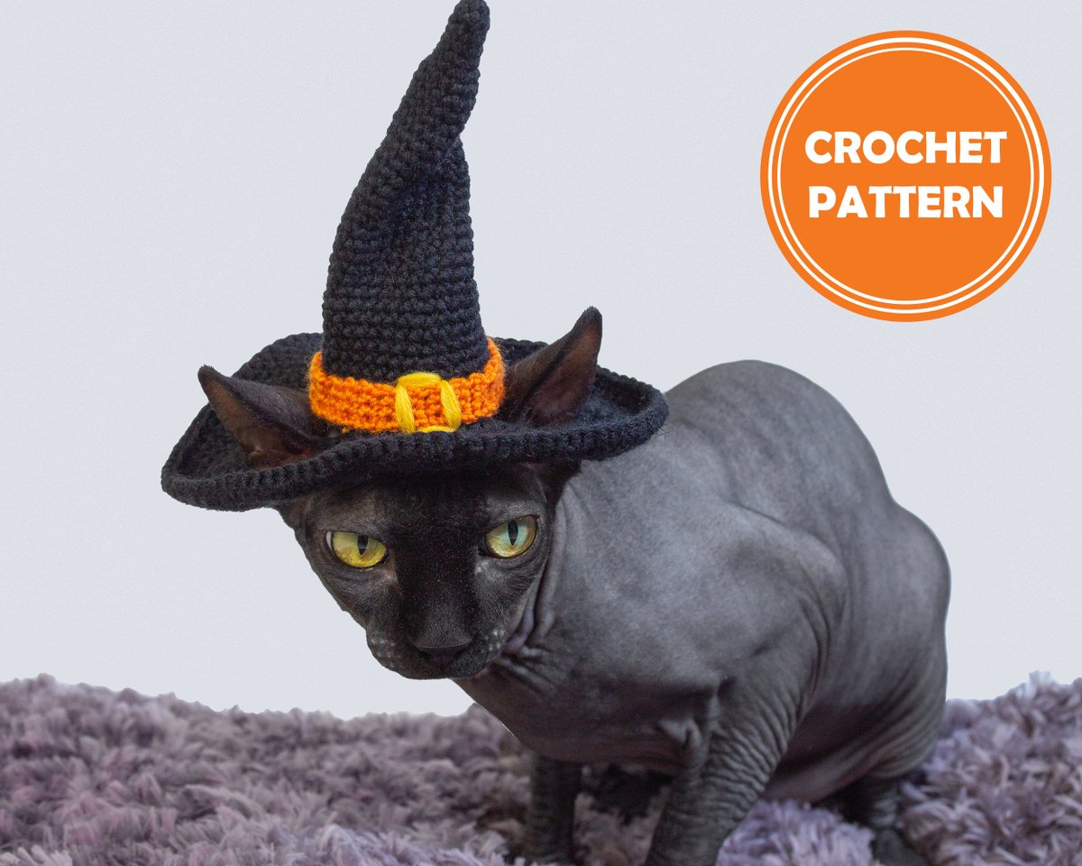 ClothesForCat's tweet photo. Excited to share the latest addition to my #etsy shop: Halloween Witch Hat for cat crochet pattern, Halloween costume for cat, Black witch hat for sphynx https://t.co/TMNBh3JmJ7 #crochet #birthday #christmas #catwitchhat #blackwitchforcat #halloweencathat #cathatpatter https://t.co/hNA6ekf1KE