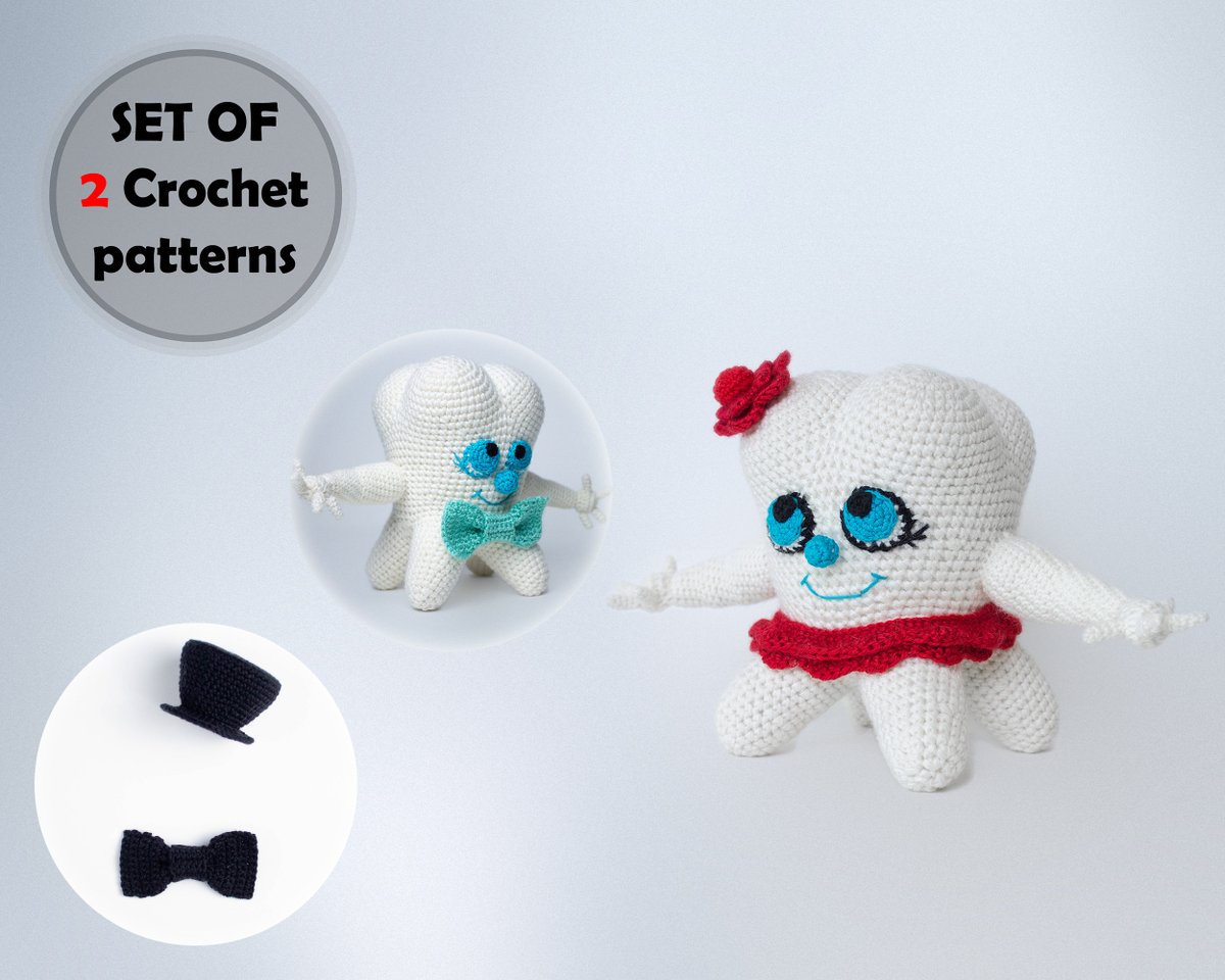 ClothesForCat's tweet photo. Excited to share the latest addition to my #etsy shop: SET of 2 crochet patterns: toy tooth boy & girl, crochet top hat and bow tie for tooth https://t.co/rWTlGz5BK5 #babyshower #thanksgiving #crochet #crochettoypattern #toothtoypattern #giftfordentist #toothsofttoy #b https://t.co/N4PwcdGXDh