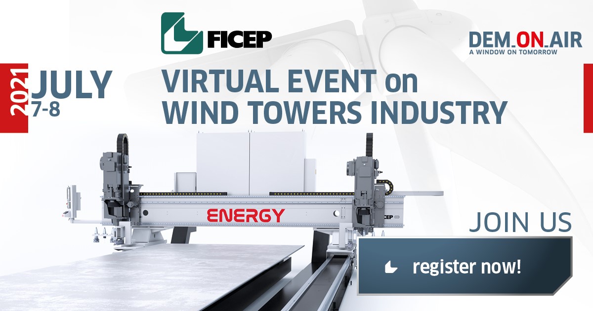 FICEP's tweet photo. ๐ฃ Register now! ๐ฃ
Select the preferred session and register to our second online event specially dedicated to the Wind Towers Construction!
๐| https://t.co/s6hK3JQczt
#platedetailprocessing #steelplatedetailfabricationprocesses #jchamfer #weldprep #kchamferwithreduction https://t.co/e9977YJRdS