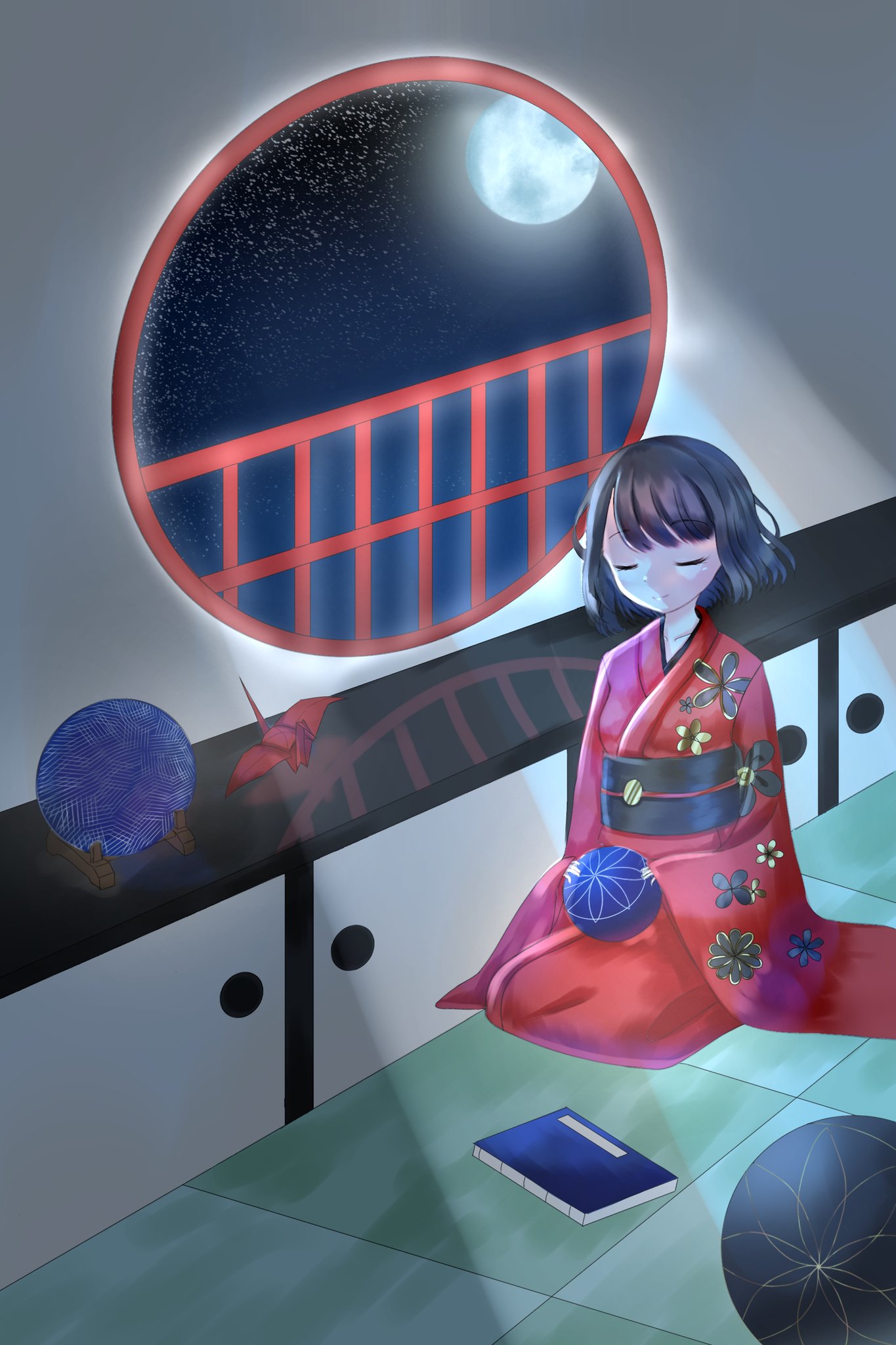 ヤナ 人物の色合い頑張りました 着物 着物女子 オリジナルイラスト 和風イラスト ボブ女子イラスト T Co 9ninkonurb Twitter