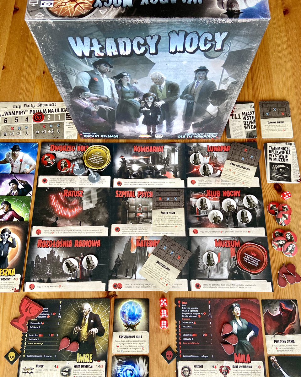 TrybSolo's tweet photo. How is your vampire family doing? 😁 They don’t have an easy life. Inquisition, thirst, heat (that’s me) 😉 Did you have a chance to play “Masters of the Night”? 🧛🏻♂️
#trybsolo #boardgames #gryplanszowe #władcynocy #mastersofthenight @Galakta_Games @AresGamesSrl https://t.co/t8SC8awh8c