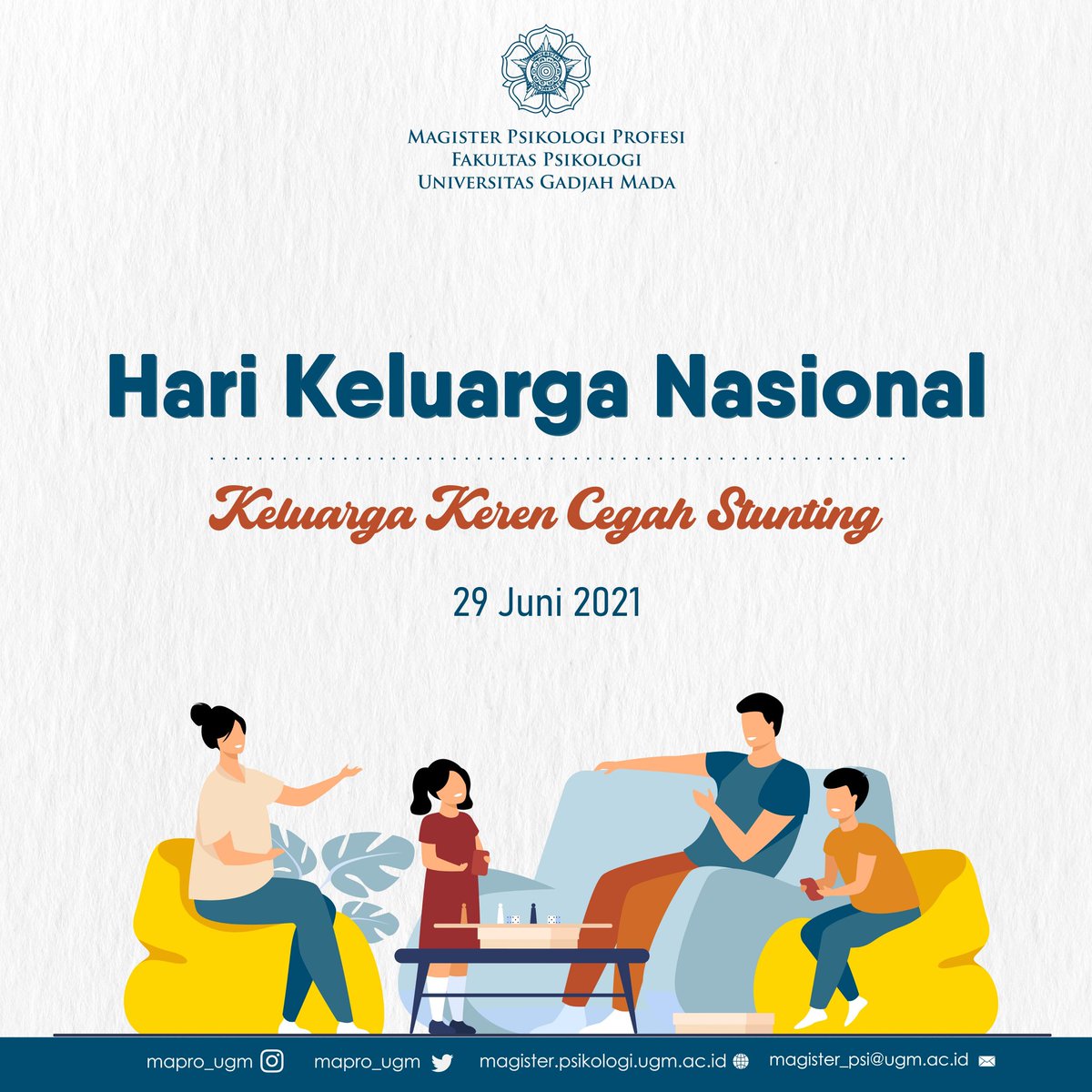 mapro_ugm's tweet image. Selamat Hari Keluarga Nasional!
Di perayaan Hari Keluarga Nasional ke-28 kali ini BKKKBN mengangkat tema "Keluarga Keren Cegah Stunting"
#keluargaindonesiacegahstunting
#maprougm