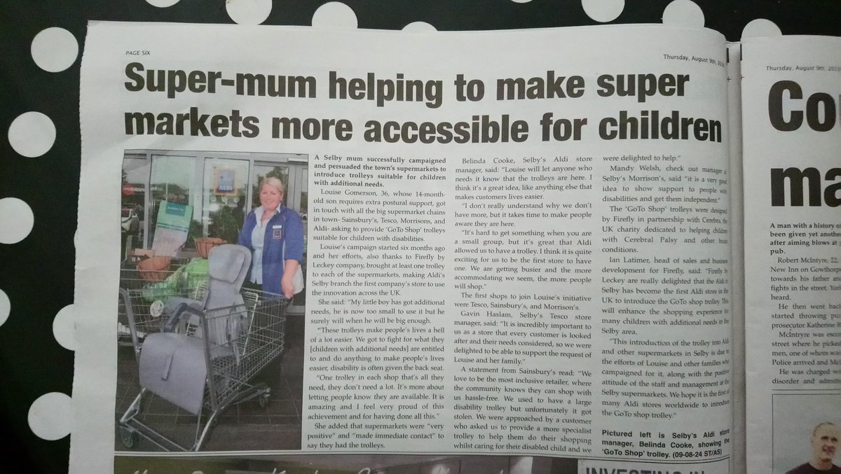 LouiseGomerson's tweet photo. Here's the article from my 1st campaign to get the #GoToShop π at #Selby @AldiUK @Fireflybyleckey
Thank you Aldi for getting another trolley π at a local store
Such a shame that @LidlGB #Selby are still yet to supply to any of their stores https://t.co/4epVzEKyKL