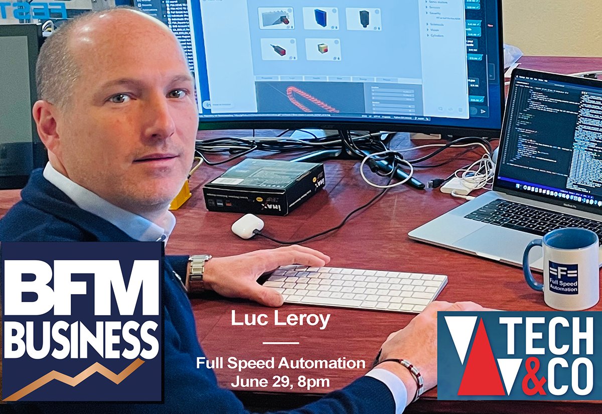 Luc Leroy, CEO Full Speed Automation on BFM TV tonight at 8 pm!

Luc will be the guest of Tech&amp;Co on <a href="/bfmbusiness/">BFM Business</a>  tonight at 8 pm Paris time! (GMT+2). The program will be live on <a href="/BFMTV/">BFMTV</a>, radio, and available on BFM Business website.