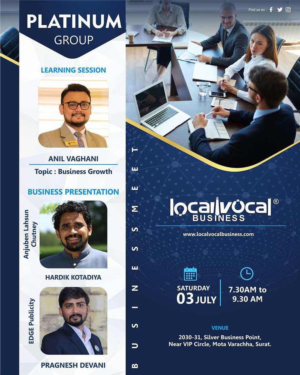 lvbindia's tweet image. 18th meeting of Platinum group... 

#platinumgroup 
#localvocalbusiness