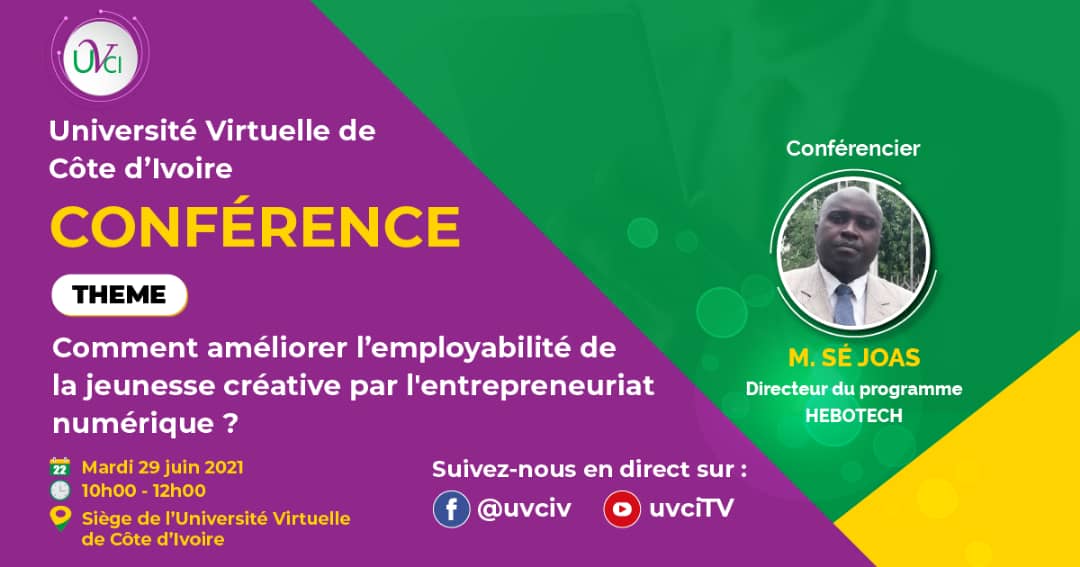 HebotechC's tweet photo. Nous vous invitons à suivre en direct ce mardi 29Juin 2021 , la conférence sur le thème : Comment améliorer l’employabilité de la jeunesse créative par l'entrepreneuriat numérique ?
Cliquez ici https://t.co/WsQQ4PMUBI
#Coopérationallemande 
 #Gotic
 #Investforjob 
 #GIZ 
 #KFW https://t.co/YDXZYTT7cZ