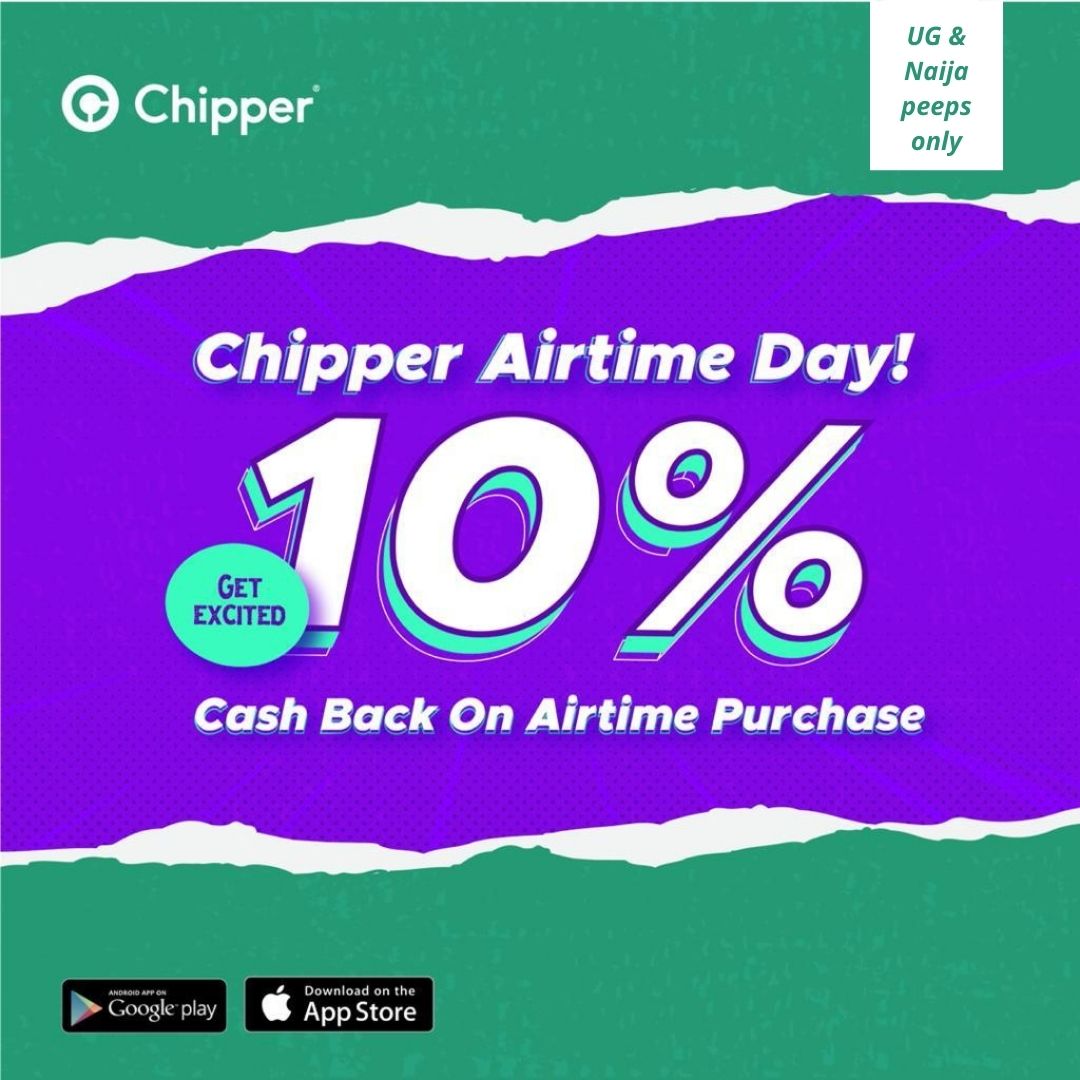 chippercashapp's tweet photo. Enjoy our end of the month promo and Get a 10% discount off your first airtime purchase of the day! Share this post and tag your friends to join in! #ChipperAirtime #EndMonthPromo https://t.co/Mt7bdACBAQ