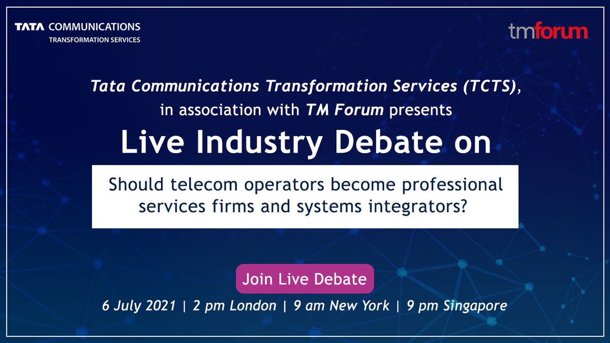 Tata_TCTSL's tweet image. Staying relevant is the need of the hour in the fast-paced #digital world. #TelecomServiceProviders are doing this by expanding their capabilities and services to seize the new-age opportunities. Wonder where the future of #telecomoperators is headed?
Join live debate👉