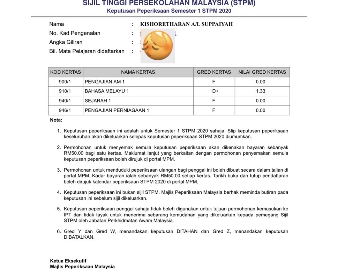 Semakan ulangan stpm sem 1 2020