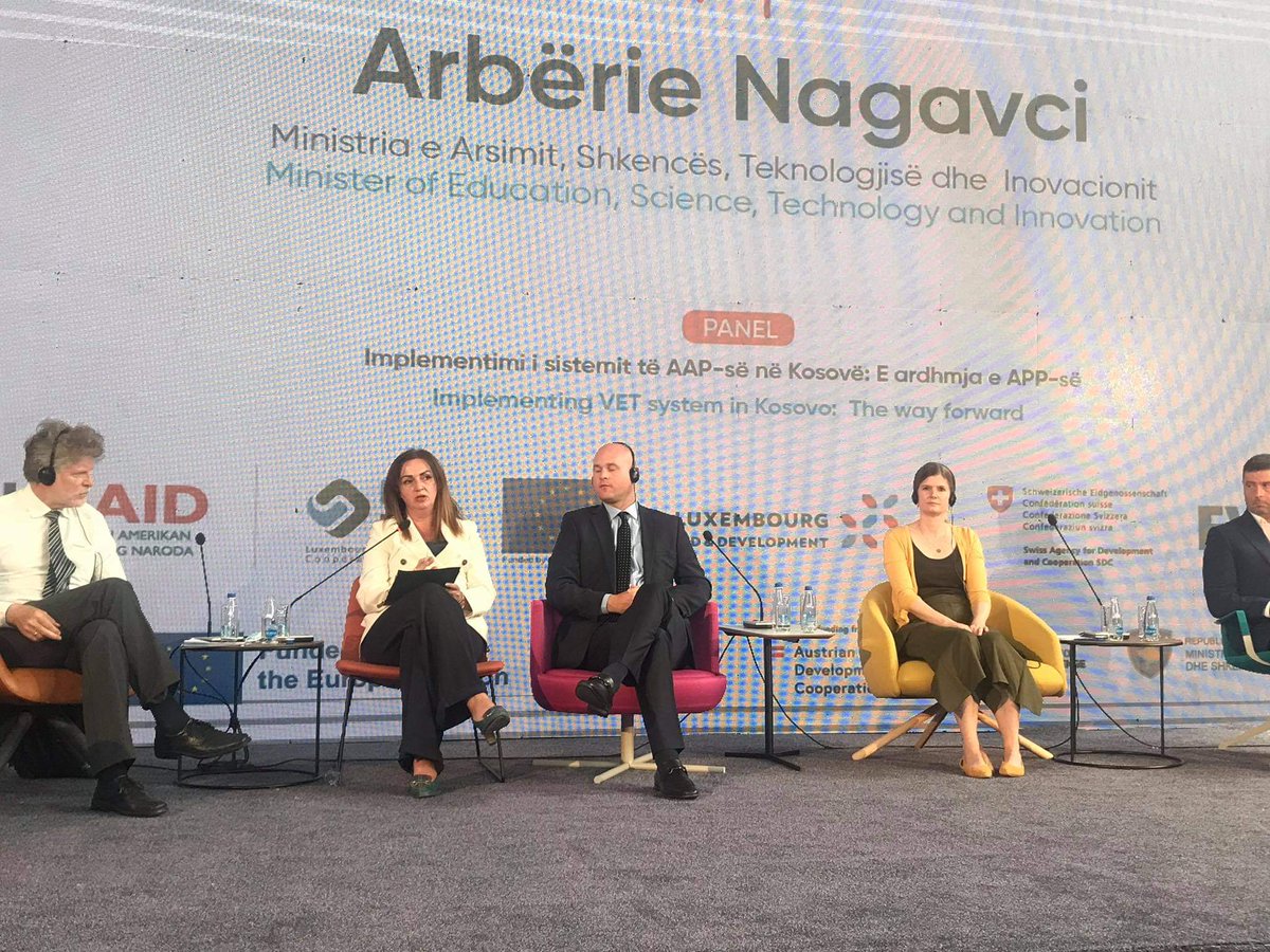 alled_2's tweet photo. #HappeningNow: Minister of @MAShT_Kosova Ms. @arberienagavci stated during the panel that they will work with businesses &amp; enterprises to create jobs taking into account local demand and proper education of the workforce. Implementing #VetSystem in #Kosova https://t.co/zWElxtcZD6 https://t.co/RB1xgFwrBi