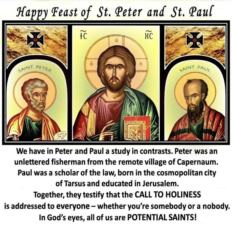 Consoyca's tweet photo. Happy Feast of Sts. Peter and Paul!

#Catholic #saints #StPeter #StPaul https://t.co/EPtOT8qCxv