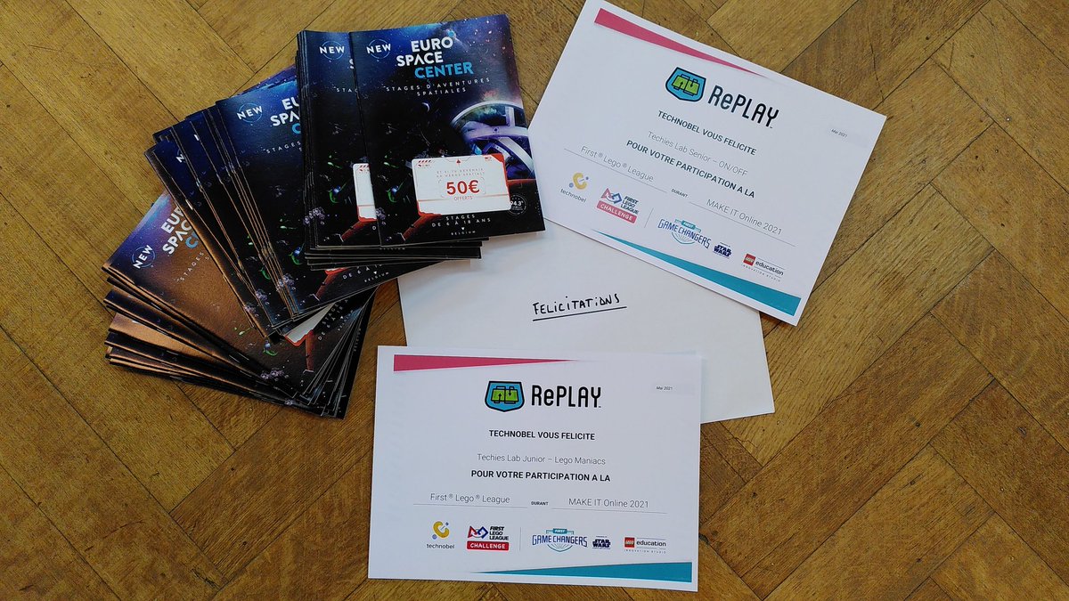 Chouette paquet reçu aujourd'hui pour féliciter nous deux équipes de robotique 🦿 qui ont participé à la <a href="/firstlegoleague/">FIRST LEGO League</a> 
Bravo à nos seniors pour leur troisième place 🥉 et merci à <a href="/Technobel/">Technobel</a> et <a href="/FLL_France/">FIRST LEGO League FRANCE BELGIQUE</a> pour l'organisation et leur soutien indéfectible!