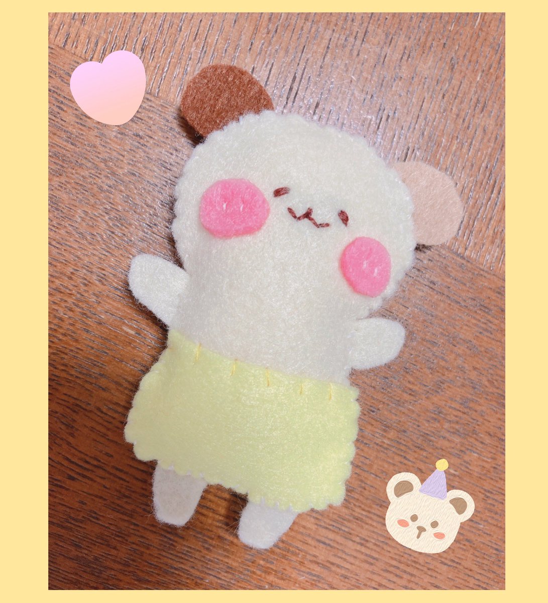 おつかれさまです(◍ ´꒳` ◍)💕

くまごろんちっちゃいマスコット
縫ってみました(꒪˙꒳˙꒪ )💕✨
ゆるる～んしています(♡´艸`)💛

#くま  #手作り