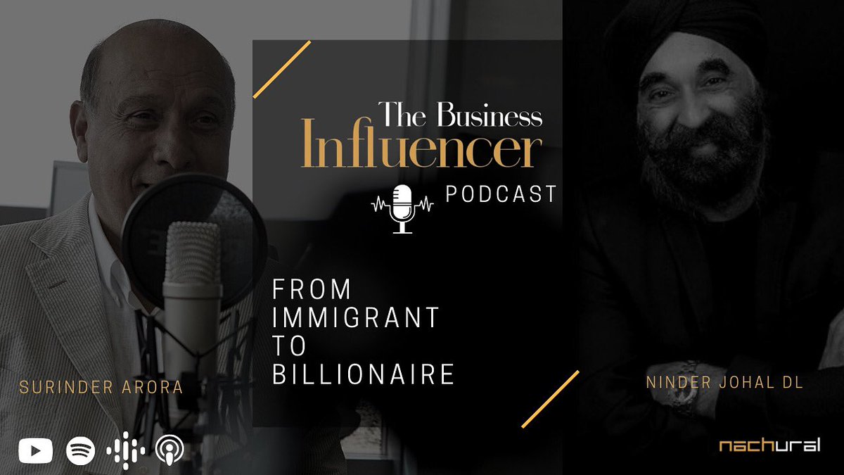 “From Immigrant To Billionaire”. The Business Influencer Podcast is available now! 

In this episode, our host interviews <a href="/SurinderArora55/">Surinder Arora</a>. We explore his journey to success as a leading hotelier and businessman. 

Watch it on YouTube: youtu.be/rYXuZatlJc8