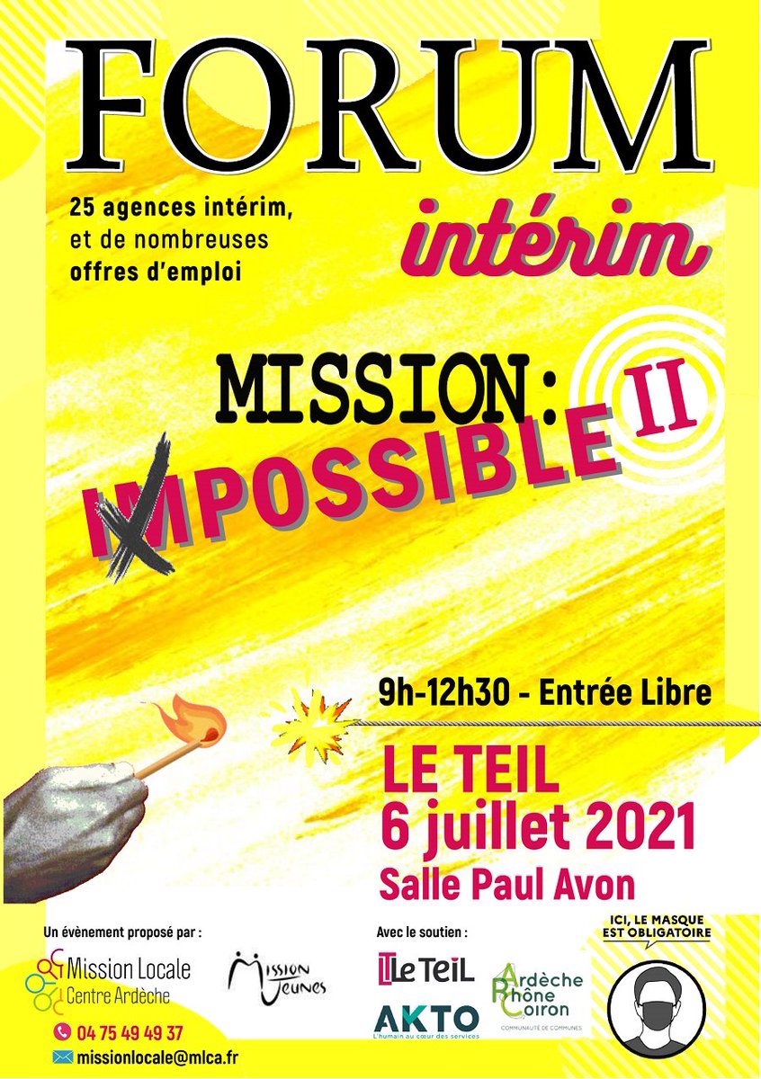 #atouttricastin #clubdentreprises #partenaire #missionlocale #mlca #Emploi #Forum #interim