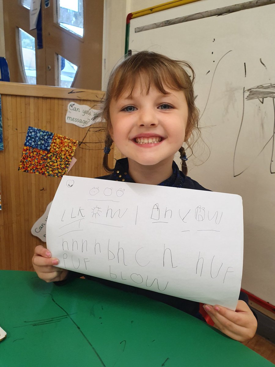 Miss_Wheatcroft's tweet photo. We are working together in the message centre re-writing the story of the Three Little Pigs in Nursery this morning 🐷 We are using our story map to help us and thinking about the sounds in the words ✏ @WhitegateSch @MuddWG @TransformTrust https://t.co/6G1M8NmHDP