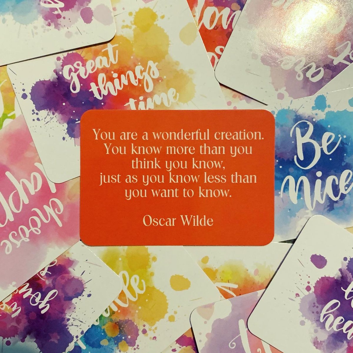 TracyHiggs's tweet photo. Tarot Tuesday ✨ 

Trust yourself 

‘You are a wonderful creation. You know more than you think you know, just as you know less than you want to know’
-Oscar Wilde

TJ Higgs - Positivity In Your Pocket 🌈 

#tarottuesday #tarot #positivity #positivequotes #positivityinyourpocket https://t.co/nFgK4wLPJF