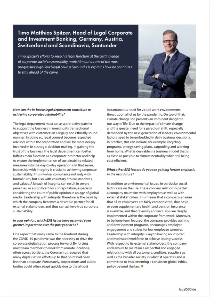 TimoSpitzer's tweet photo. Thanks to @Legal500DE for featuring me in their ESG themed newsletter. @thelegal500 https://t.co/N9cv6Zsk57