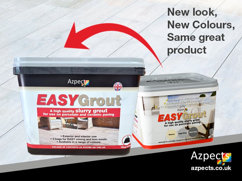 AzpectsLtd's tweet photo. ❗ UPDATE ALERT ❗
#EASYGrout is getting a facelift for 2021 with new tubs and enhanced colours!
Our popular colours have been given new names to reflect their specific shades, and our Crema and Grafito colours have been enhanced to more complementary shades!
#New #Azpects https://t.co/vWxaipVlJy