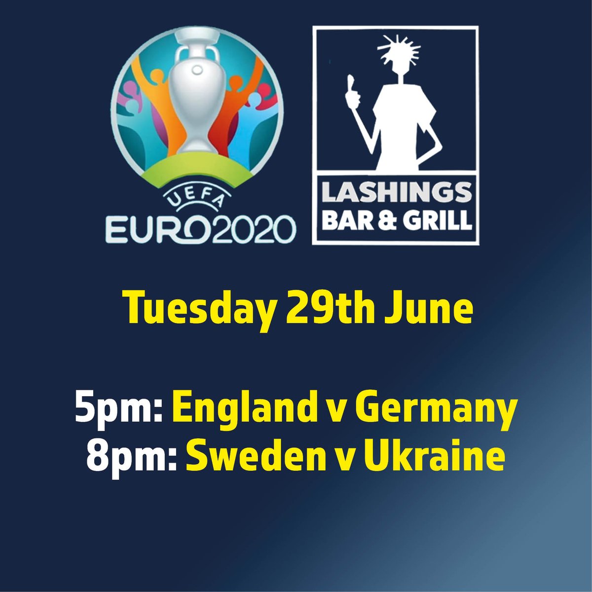 lashingskent's tweet photo. ONE HOUR TILL KICK-OFF! From 5pm we're showing England 🏴󠁧󠁢󠁥󠁮󠁧󠁿v Germany 🇩🇪 on the big screen. Pre-book your table by calling us on 01622 762218 😀 and stay with us for Sweden 🇸🇪 v Ukraine 🇺🇦 at 8. We're open through the night till 6am and don't forget it's Fajita Tuesday! https://t.co/n0M5feNjOR