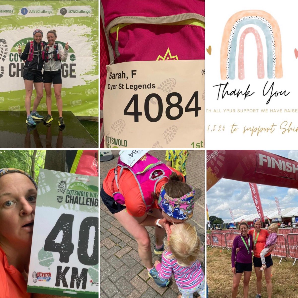 A HUGE GIGANTIC THANK YOU! To this incredible woman! Sarah Fellows, our physio, Pilates instructor &amp; postnatal health expert completed her first ever #ultramarathon 53 km!! It was emotional, it was painful, but she DID IT!
Sarah raised an astounding £1,800 for Shine PND Support!