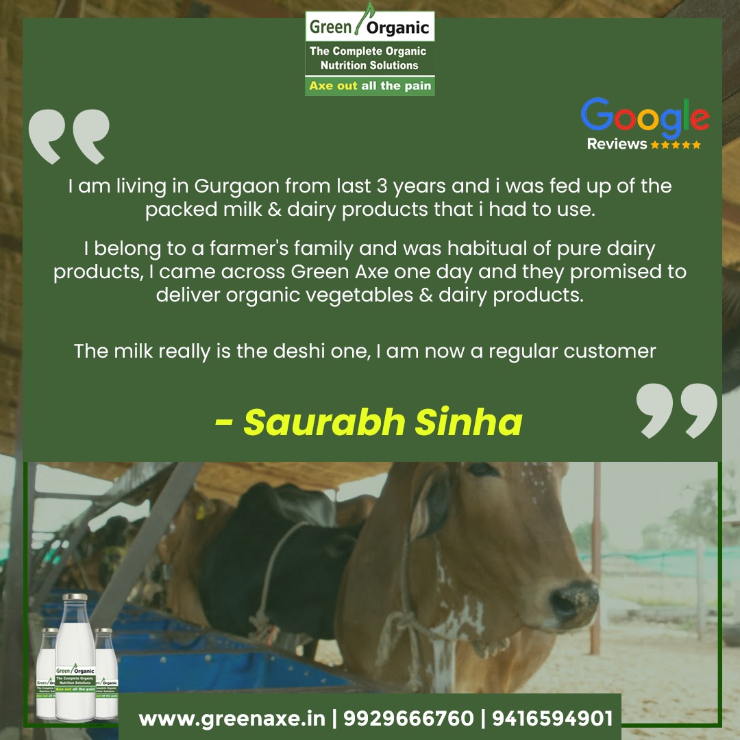 GreenAxe4's tweet photo. Thank you "Saurabh Sinha" for such a beautiful feedback.. We wish you a good health.
.
#GreenAxe #Organicfood #milk #milkproducts
#organic #vegan #natural #healthy #healthyfood #health #healthylifestyle #food https://t.co/yblan2SuVr